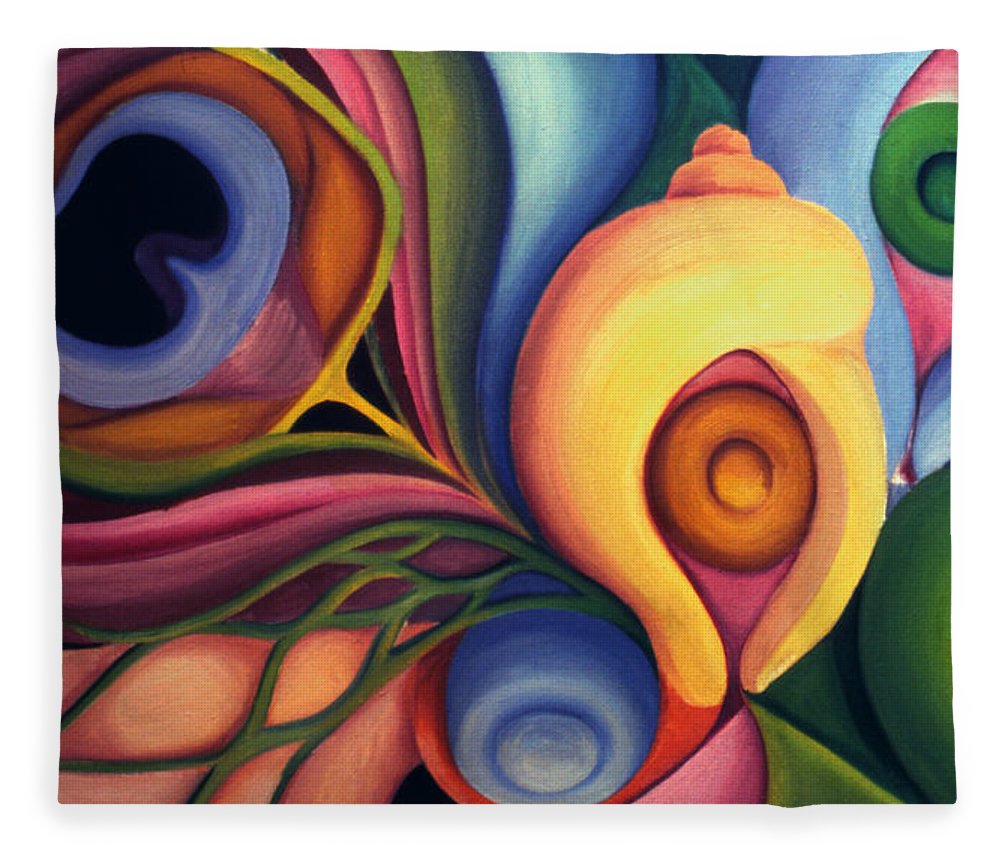 1000x860 Biomorphic Shapes 1977 Fleece Blanket For Sale By Nancy Griswold - Biomorphic Painting