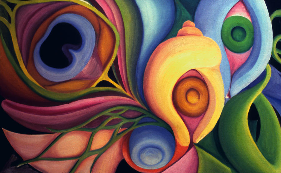 900x554 Biomorphic Shapes 1977 Painting By Nancy Griswold - Biomorphic Painting
