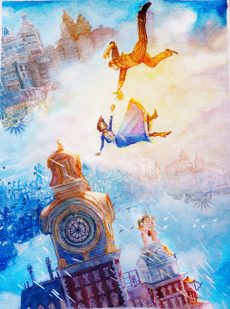 772x1034 Bioshock Infinite Falling By Lolitpop - Bioshock Infinite Painting