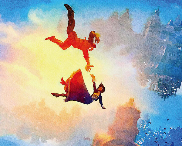 600x480 Bioshock Infinite Watercolor Print Poster By Oleksandr Vaznichenko - Bioshock Infinite Painting