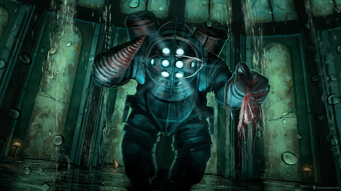 1191x670 Gaming Painting - Bioshock Painting