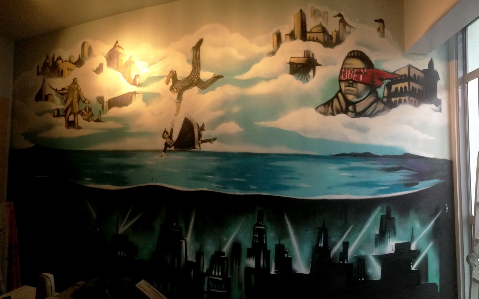 1600x1002 Perol Graffiti Malaysia Bioshock Theme Graffiti - Bioshock Painting