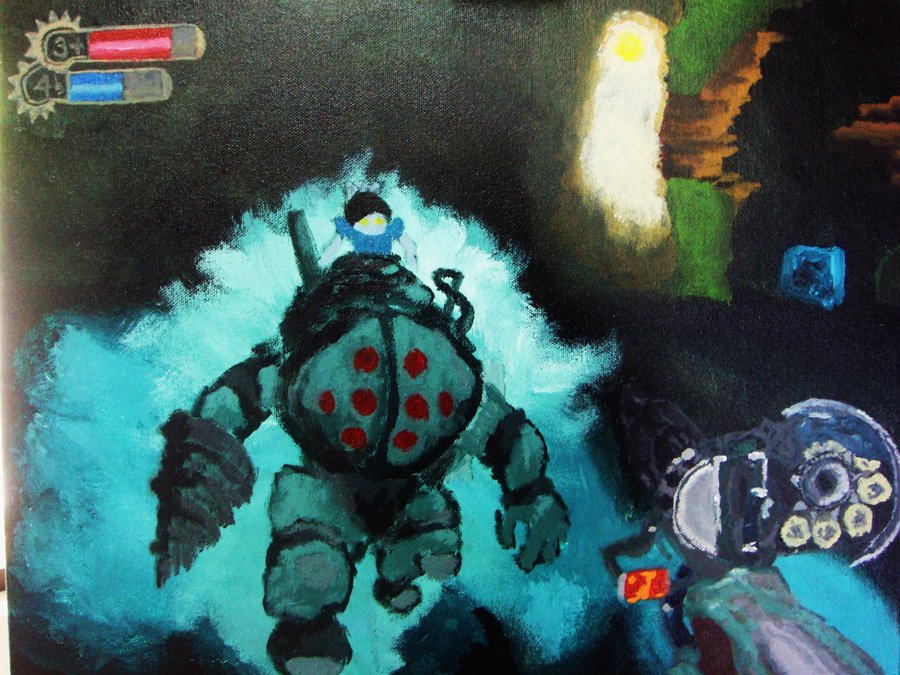 900x675 Bioshock 2 Screenshot Painting By Selgaunt - Bioshock Painting