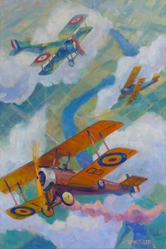 Biplane Painting at PaintingValley.com | Explore collection of Biplane ...