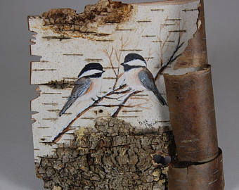 340x270 Birch Bark Painting Etsy - Birch Bark Painting