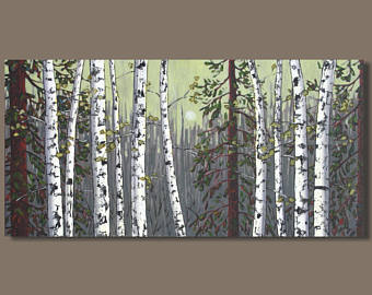 340x270 Etsy Your Place To Buy And Sell All Things Handmade - Birch Forest Painting