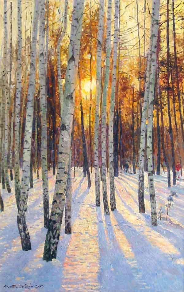 600x950 Love This Painting And Dverin's Work! Oh To Be Able To Paint Like - Birch Forest Painting