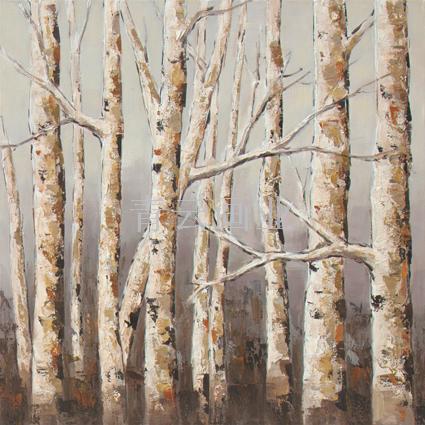 425x425 Supply A Hand Painted Oil Painting Of A Birch Forest. - Birch Oil Painting