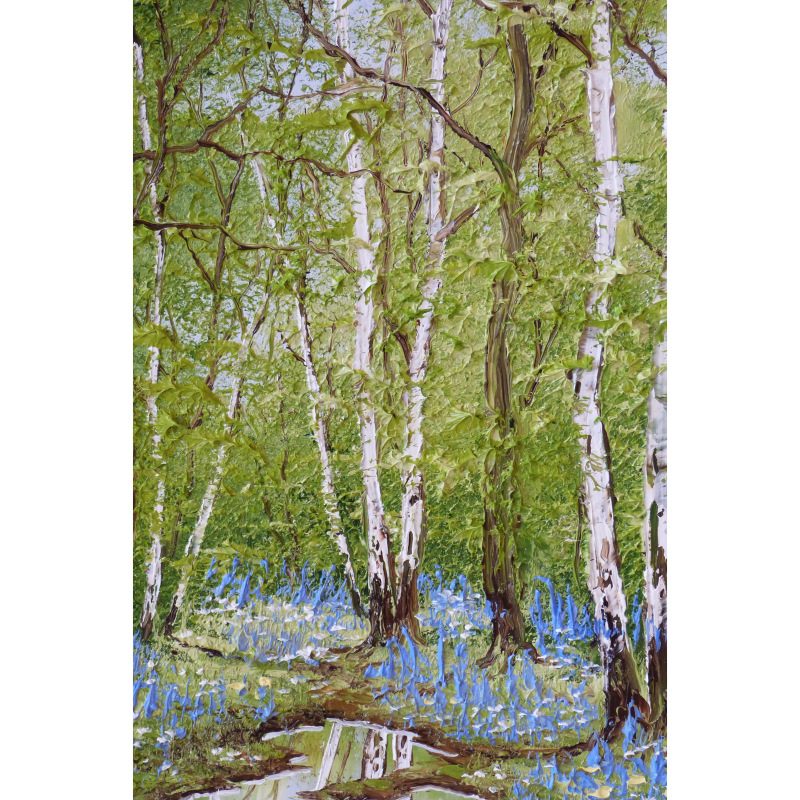 800x800 Spring In Birch Wood By Terry Evans Original Painting - Birch Painting