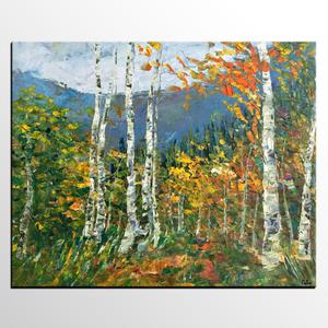 300x300 Buy Birch Tree Paintings Online, Birch Tree Landscape Canvas Art - Birch Tree Oil Painting
