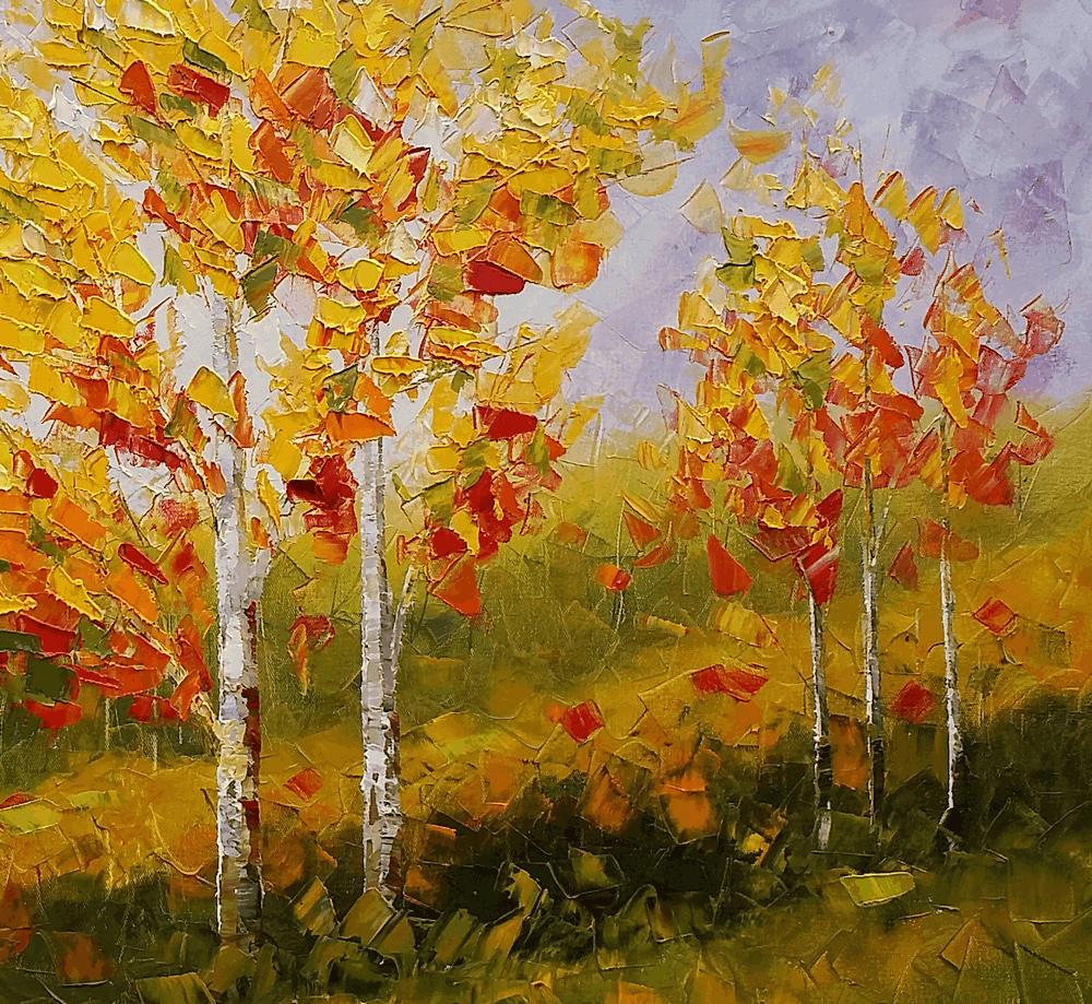 1000x919 Landscape Painting, Birch Tree Painting, Extra Large Canvas Art - Birch Tree Oil Painting