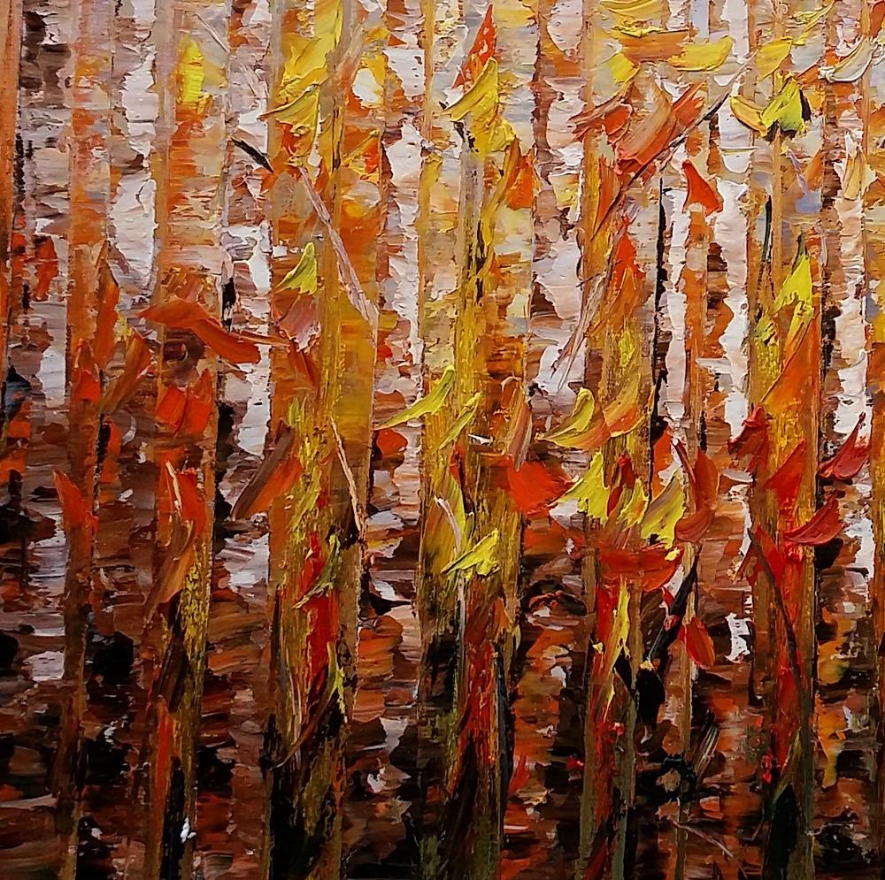 1000x995 Birch Tree Painting, Original Wall Art, Abstract Painting - Birch Tree Oil Painting