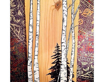 340x270 Birch Tree Painting Etsy - Birch Tree Painting