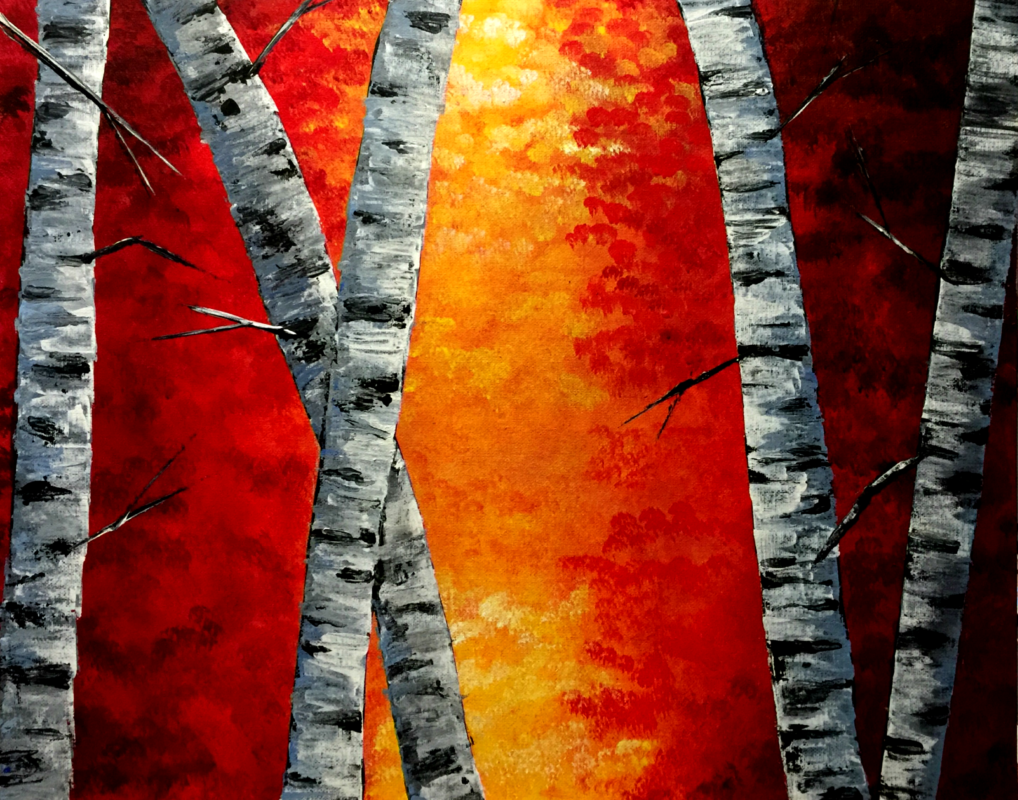 1018x800 Birchology Birch Trees Canvas Art Acrylic Painting - Birch Tree Painting