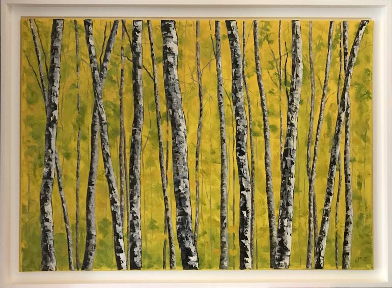 770x566 Saatchi Art Yellow Birch Trees Painting By Jo Charlton - Birch Tree Painting