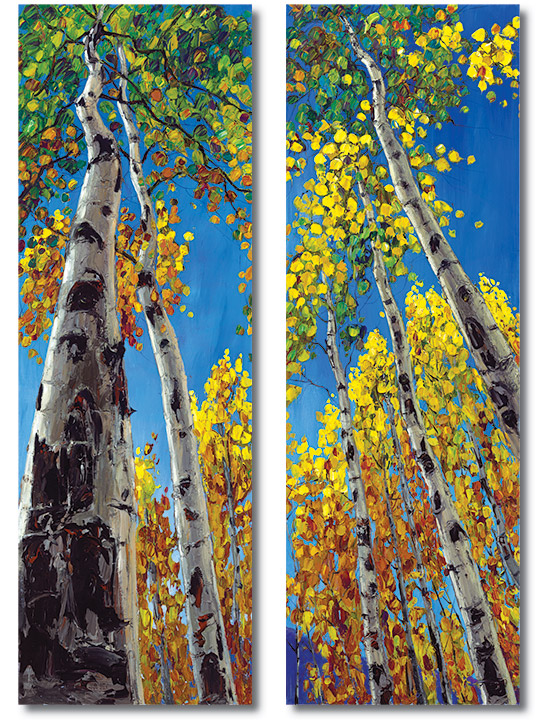 540x720 Skyward - Birch Tree Painting