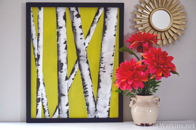 640x426 Diy Wall Art Hop Flip Flop Birch Tree Art - Birch Tree Painting On Canvas