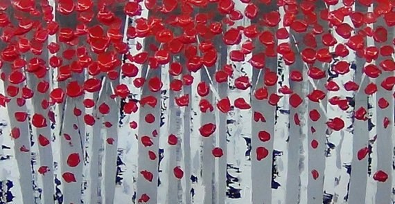 570x295 Landscape Painting, Birch Tree Painting, Canvas Art, Oil Painting - Birch Tree Painting On Canvas