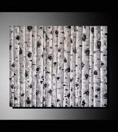 236x264 Teal Blue Birch Tree Art Aspen, Long Wide Canvas, Blue Minimalist - Birch Tree Painting On Canvas