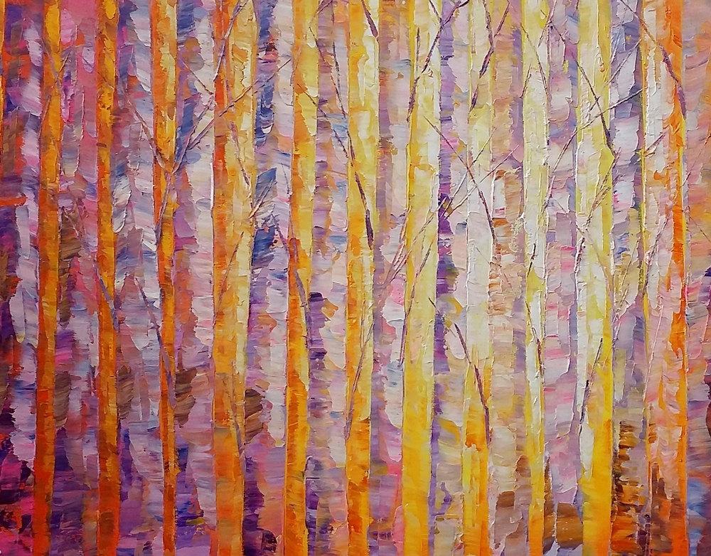 1000x782 Bedroom Wall Art, Birch Tree Painting, Canvas Painting, Landscape - Birch Tree Painting On Canvas