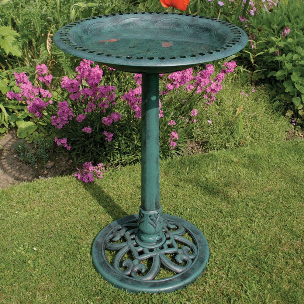 1000x1000 Amazing Green Painted Copper Bird Bath Design With Pedestal - Bird Bath Painting
