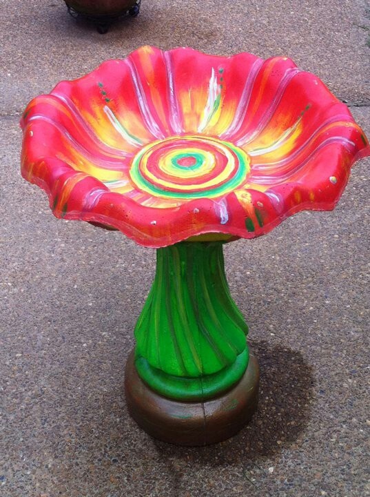 537x720 Painting Bird Bath Bowl - Bird Bath Painting