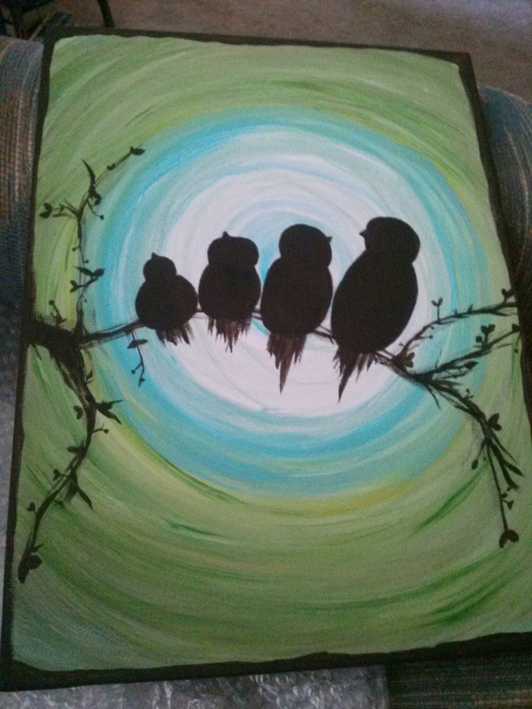 774x1032 Birds Of A Feather Acrylic Painting By Melraelow - Bird Feather Painting