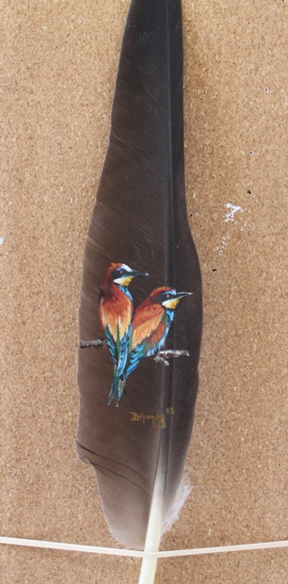 316x640 Feather Painting Birds Of A The Feather Artist - Bird Feather Painting