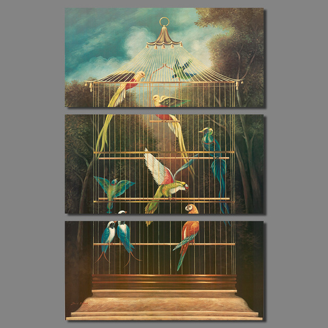 Bird In Cage Painting