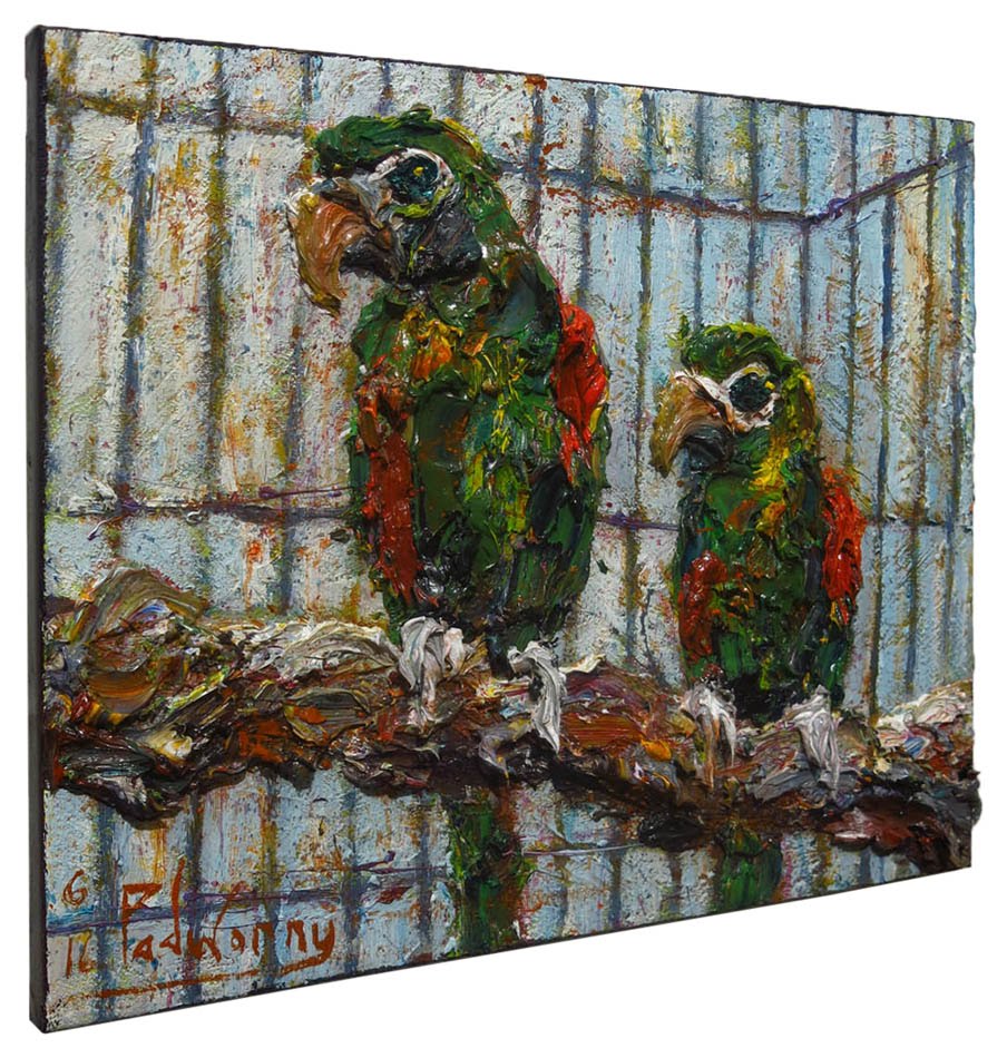 904x950 M962 - Bird In Cage Painting