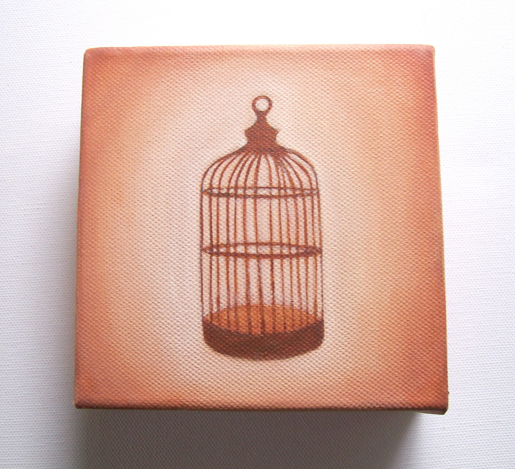 1024x932 Bird Cage - Bird In Cage Painting