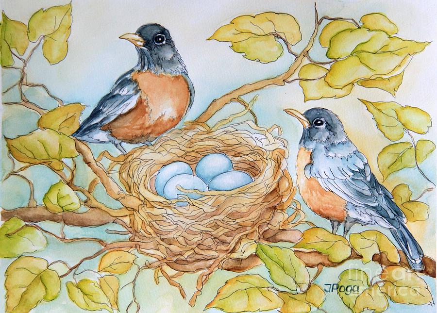 Bird Nest Painting At PaintingValley Com Explore Collection Of Bird   Bird Nest Painting 23 