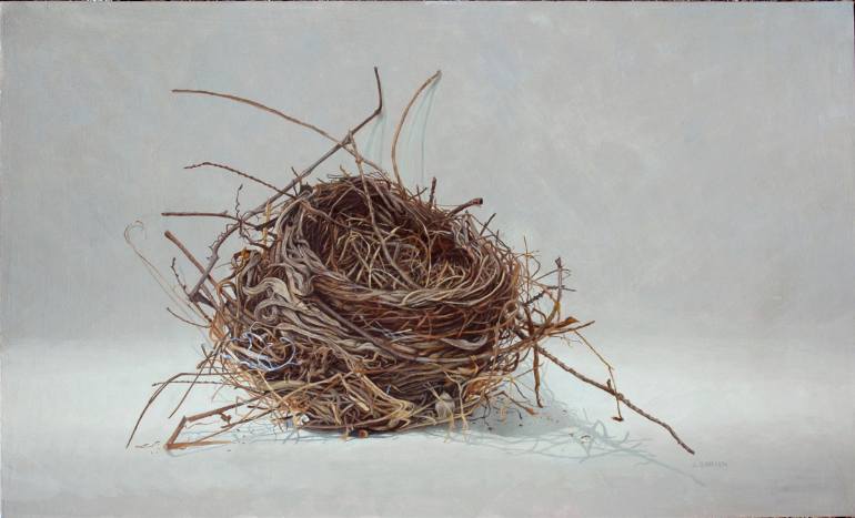 770x467 Saatchi Art Nest Painting By Jean O'Brien - Bird Nest Painting
