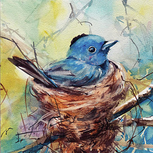 Bird Nest Painting At Paintingvalley Com Explore Collection Of Bird