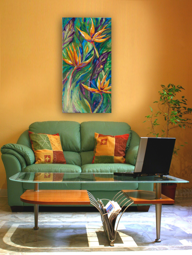800x1063 Bird Of Paradise Paintings On Sale - Bird Of Paradise Painting