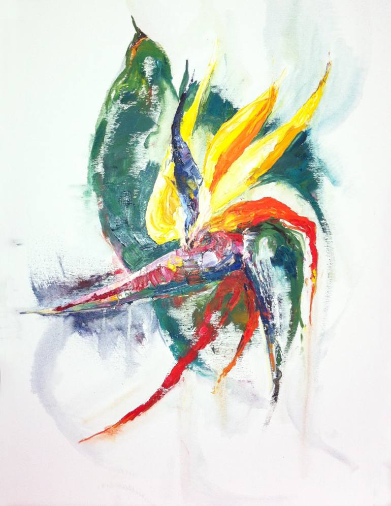 770x996 Saatchi Art Bird Of Paradise Painting By Yulia Liberman - Bird Of Paradise Painting