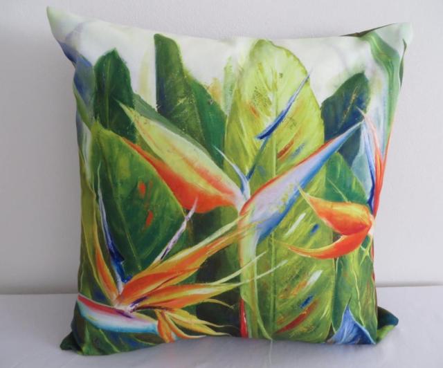 640x532 Tropical Bird Of Paradise Painting European Cushion Cover 60cm - Bird Of Paradise Painting