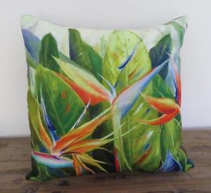 300x275 Tropical Bird Of Paradise Painting Suede Look Cushion Cover 45cm - Bird Of Paradise Painting