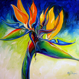 300x300 Bird Of Paradise 24 Painting By Marcia Baldwin - Bird Of Paradise Painting