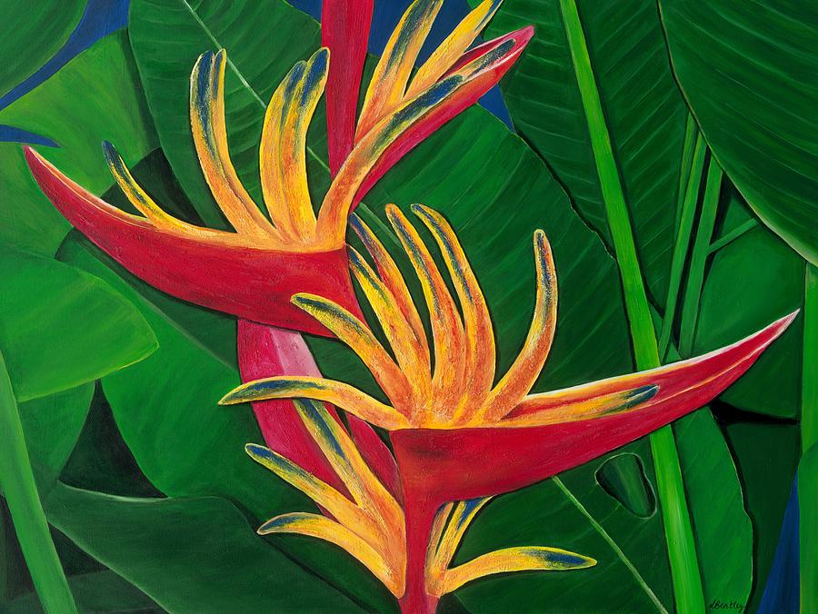 900x676 Bird Of Paradise Painting Painting By Lisa Bentley - Bird Of Paradise Painting
