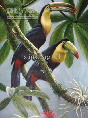 307x410 Oil Painting On Canvas Christmas Gift Birds Oil Painting 100 - Bird Oil Painting