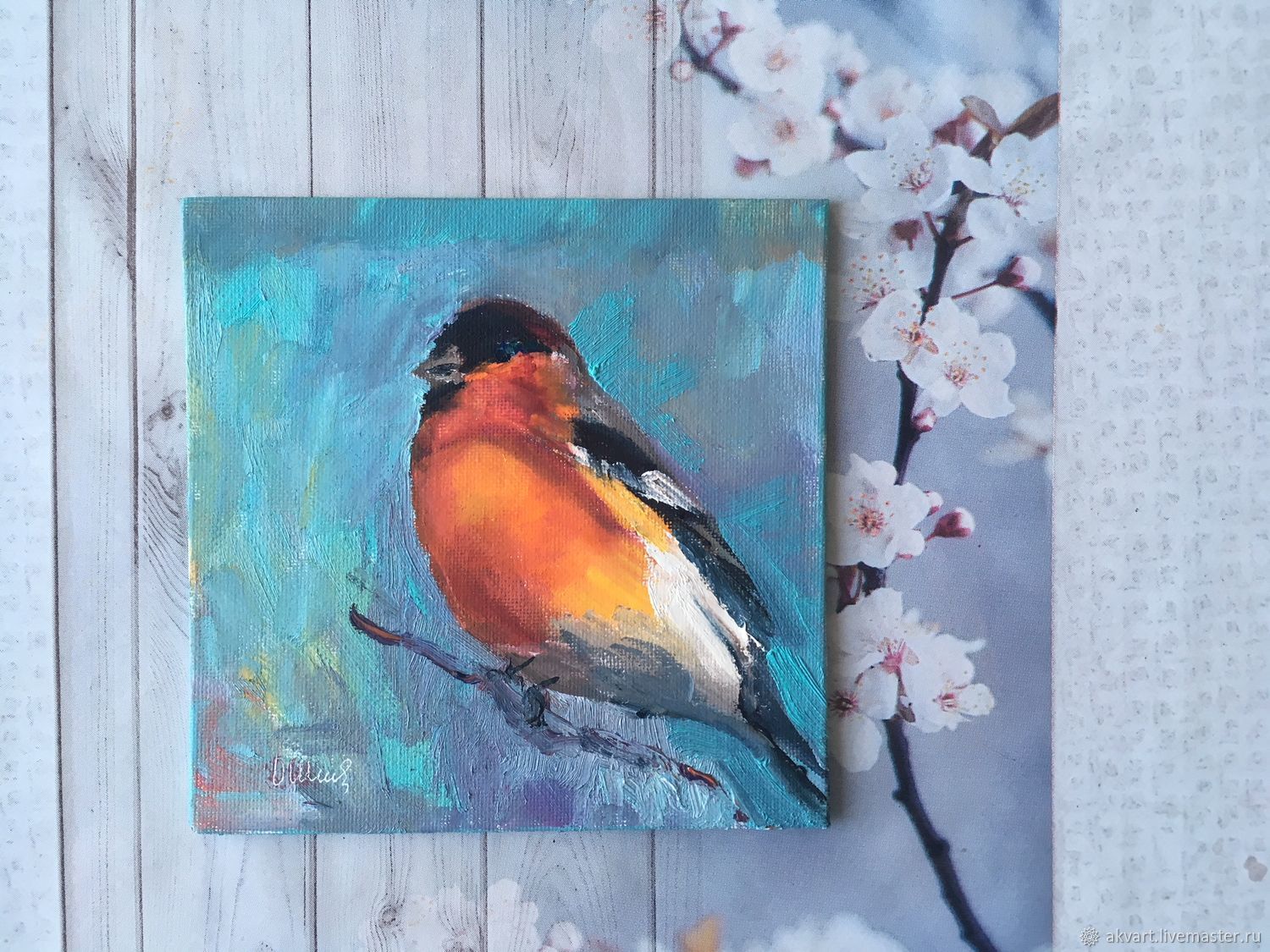 1500x1125 Oil Painting. Birds. Bullfinch Shop Online On Livemaster - Bird Oil Painting