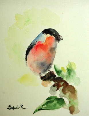 310x404 Bird Of Branch Painting The Gallery Shop - Bird On Branch Painting