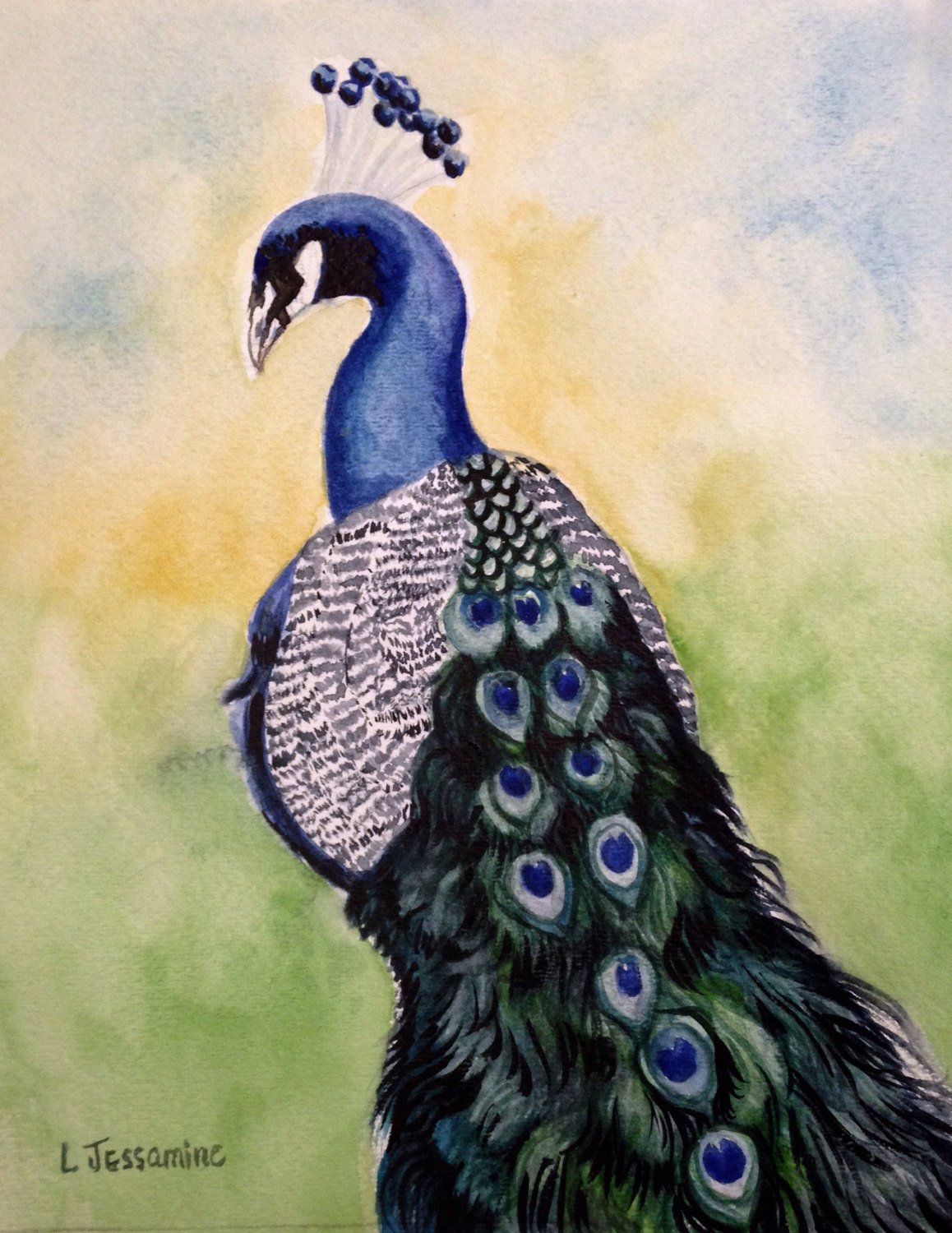 1158x1500 Original Peacock Painting, Peacock Art, Watercolor Painting, Bird - Bird Painting