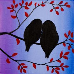 236x237 Birds On A Wire - Bird Painting Easy