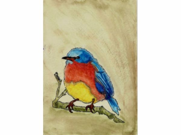 600x450 Jun 21 Watercolor Baby Bird Painting For Kids - Bird Painting For Kids