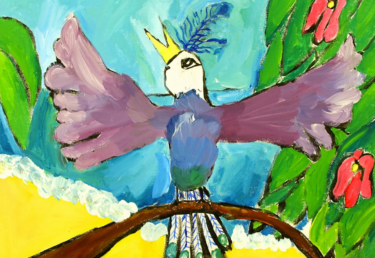 1280x879 Say Things With Color Direct Painting With Kids - Bird Painting For Kids