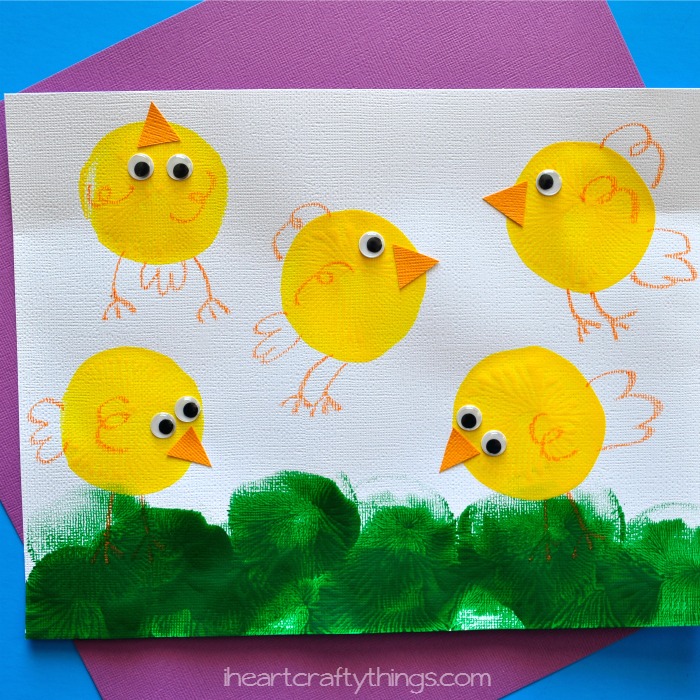 700x700 Balloon Printed Chicks Kids Craft I Heart Crafty Things - Bird Painting For Kids