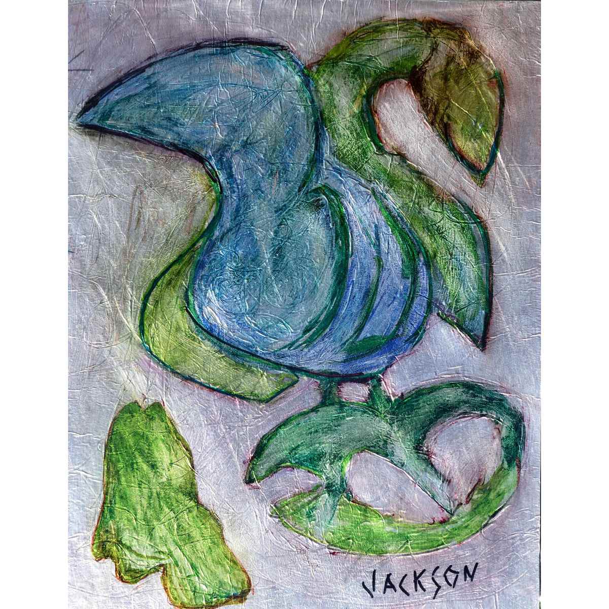 1200x1200 Abstract Bird Painting On Foil Art For Sale Original - Bird Painting Images