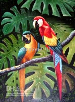 297x406 2018 Modern Birds Oil Painting Canvas Gift Oil Painting 100 - Bird Painting On Canvas